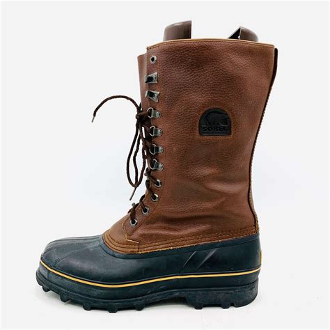 Sorel Maverick Brown Leather Winter Snow Boots Mens Size 12 | eBay