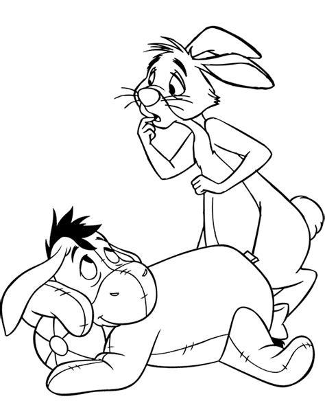 Winnie the pooh coloring pages 9. Eeyore and rabbit coloring page - Topcoloringpages.net