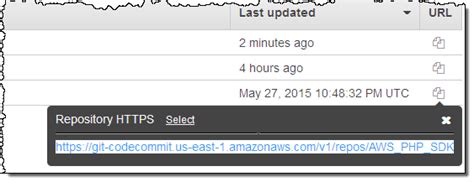 The codecommit console includes helpful information in a collapsible panel that you can open from the information icon ( ) or any info link on the page. Now Available - AWS CodeCommit | AWS News Blog