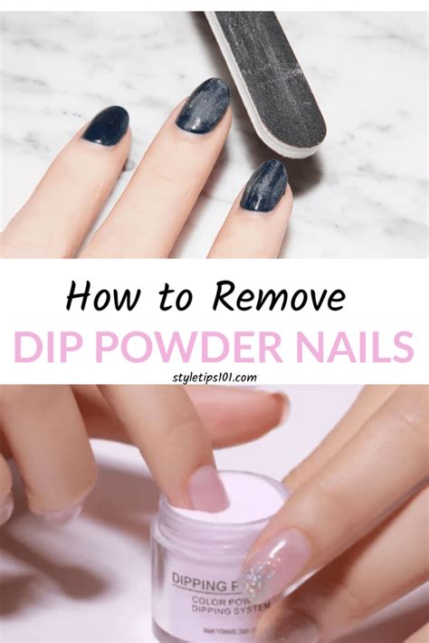 Because dip nails consist of several layers of resin and powder, they create a thick manicure that's not exactly the easiest to remove, especially if you're next, use the coarse side of your nail file (100) to remove the seal, the shiny top coat of your dip manicure, by buffing. How to Remove Dip Powder Nails