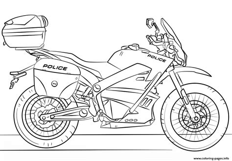 Coloring pages police cars will introduce children to the official vehicles used by police officers to patrol city streets, chase offenders on the road and, of course, for special operations. Police Moto Motorcycle Coloring Pages Printable