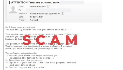 May 14, 2021 at 4:01 p.m. Beware the "ATTENTION! You are screwed now" Scam