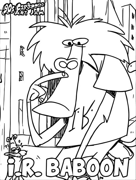 Here at coloringpages4kids.com we're offering with you an outstanding totally… cool 90s Cartoon Art Jam I R Baboon Coloring Page | Free ...