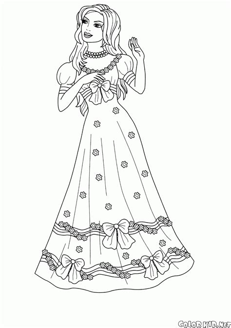 Disegno di barbie magia delle feste con abito bianco da. Coloring page - Princess Alina