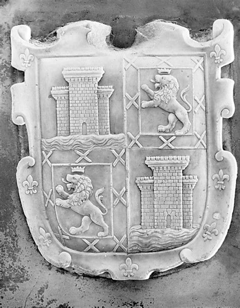 Heraldic terms applied to human figures. Armorial shield, 16th century, Spanish, Provenance: Castle of Los Vélez, Vélez Bianco, Almería ...