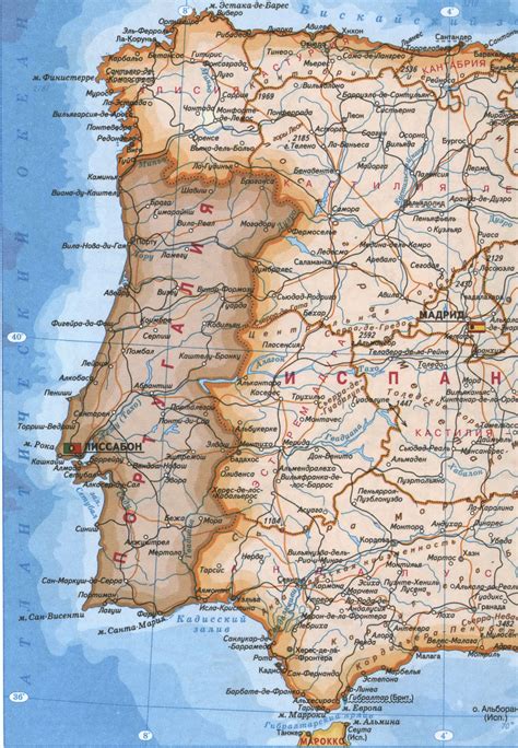 Гугл карта португалии с улицами. Испания Португалия карта на русском языке подробная ...