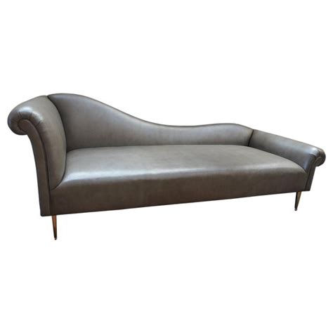 Find many great new & used options and get the best deals for emily chaise lounger with chrome legs, grey linen at the best online prices at ebay! Grey Leather Chaise Lounge | Chairish