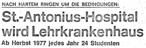 Intensivpatienten würden per rettungshubschrauber vom dach abgeholt und in andere kliniken gebracht, sagte eine sprecherin der städteregion am. Historie - St. Antonius Hospital Eschweiler