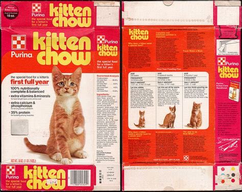Chow kit is one of the most useful products. Purina Kitten Chow pet food box - 1977 | Kitten toys, Doll ...
