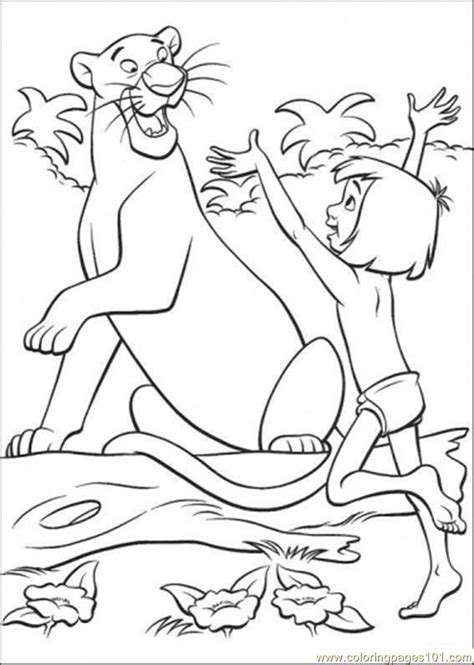 It will be a nice present for your mom or dad. Mowgli With Bagheera Coloring Page - Free The Jungle Book ...