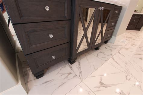 Tile shower niche marble tile bathroom bathroom chair bathroom renos bathroom. X Mullions on Sink Bases with Mirrored Recessed Panels ...