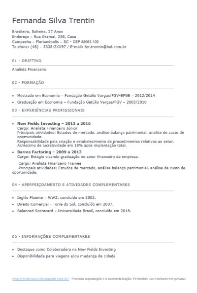 Criador de currículo online para fazer um curriculum vitae em minutos. Modelos de Curriculum Vitae Pronto - CV Pronto baixar e Preencher