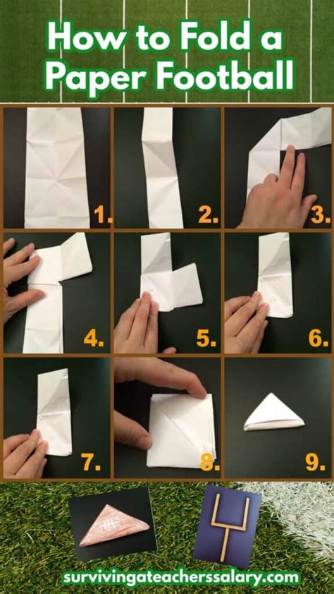 With a few folds, you can turn a square of paper into a versatile paper game that has four hinged segments or pockets and four flaps that can fold up to reveal hidden messages. How to Make a Paper Football Tutorial + Football Game ...