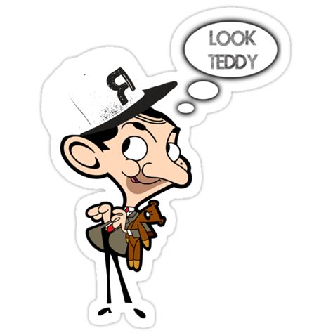 Bean teddy bear toy cloudpets, evil gloomy, child. "Mr. Bean and Teddy!" Stickers by Prince92 | Redbubble