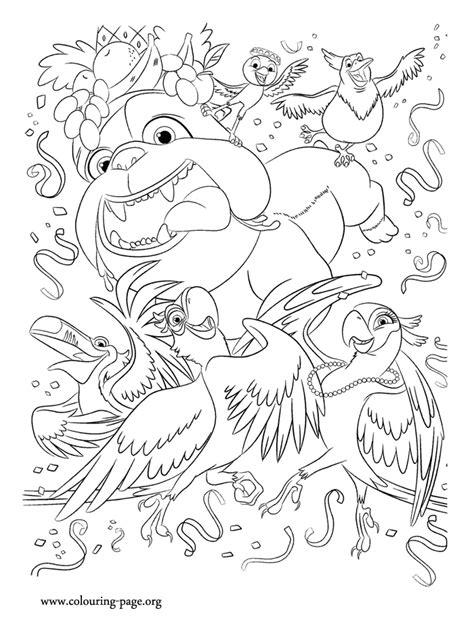 Free printable rio and rio 2. Rio: The Movie - Characters of Rio movie coloring page