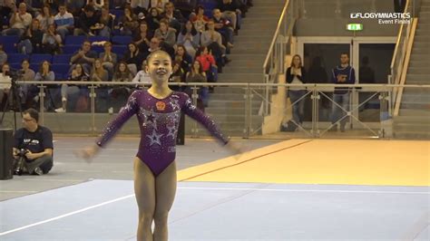 Guan chenchen of china preparing for her balance beam routine. Guan Chenchen, China - Floor - 2019 City of Jesolo Trophy ...