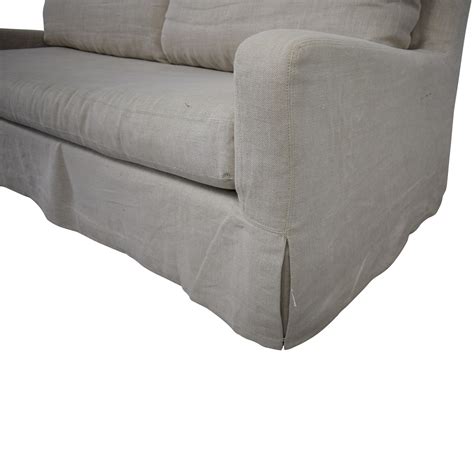 Model long sofa restoration hardware belgian classic slope arm textile upholstery dimensions: 85% OFF - Restoration Hardware Restoration Hardware ...