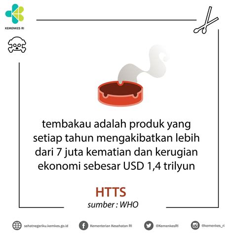 Memperingati hari tanpa tembakau sedunia pada 31 mei, tak sedikit dari masyarakat di indonesia masih menjadi perokok aktif. Hari Tanpa Tembakau Sedunia - Sehat Negeriku