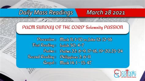 Your virtual catholic missal app: Daily Mass Readings for Sunday, 28 March 2021 - Catholic ...