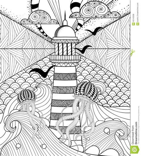 I just love this coloring page, i do love creating coloring pages but when it comes to coloring pages, i certainly enjoy coloring works from other artist more ready to color? Hand Drawn Adult Coloring Page, Artistically Sea With ...