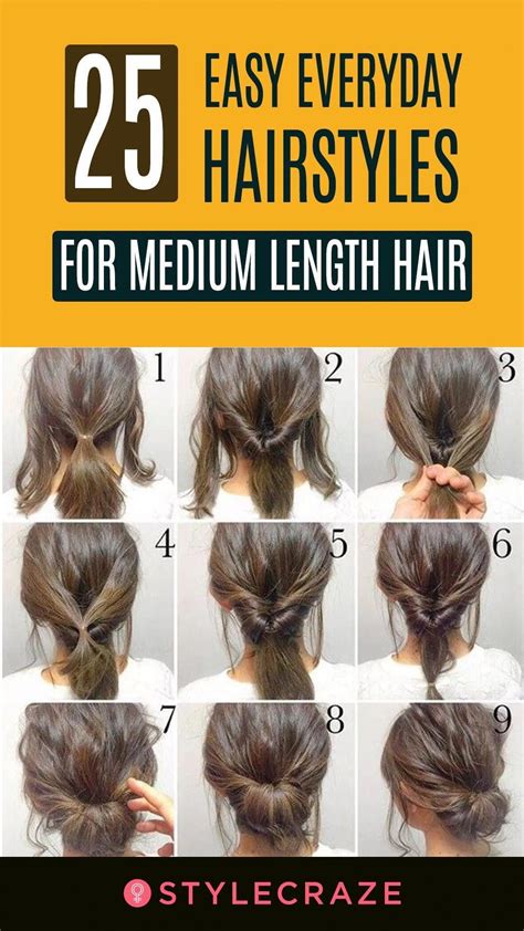 Discover endless inspiration, styling ideas, plus hair cutting advice for this versatile mid length hair here. 25 Easy Everyday Hairstyles For Medium Length Hair in 2020 ...