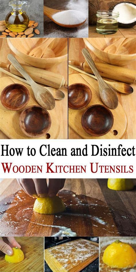 Baking soda & lemon juice. How to Clean and Disinfect Wooden Kitchen Utensils #DIY ...