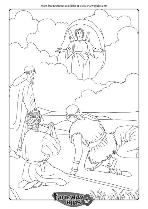 Jesus loves me coloring page. Angels appear to the sheperds - Free colouring page ...