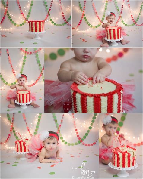 Birthday cakes are often layer cakes with frosting served with small lit candles on top representing the celebrant's age. Christmas Themed 1st Birthday Cake Smash Session | Christmas birthday cake, Christmas birthday ...