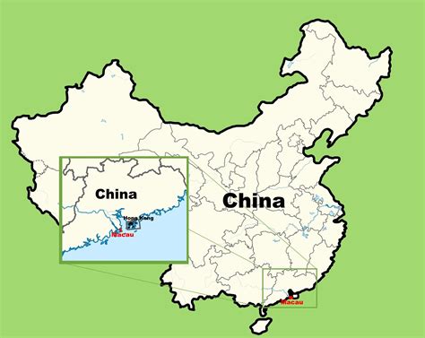 Mapa hoteli w obszarze chinach: Lokalizacja na mapie Makau, Makau mapa Azji (Chiny)