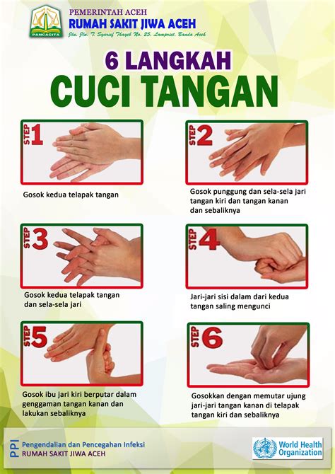Namun, cuci tangan jauh menjadi lebih penting dalam enam bulan terakhir. Rumah Sakit Jiwa Aceh | Enam Langkah Mencuci Tangan