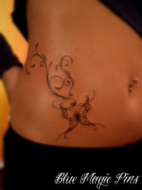 If you are not willing to go for a long and full coverage tattoo, you can explore some exquisite and tiny tattoo designs for lower stomach. Side Tattoos For Women | Side belly butterfly by ...