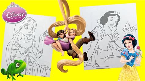 They are in black and white to save you on printer costs. Coloring Pages Disney Princess Rapunzel and Snow White for ...