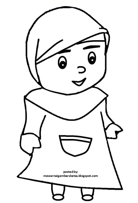 Contoh gambar mewarnai anak mencuci tangan kartun gambar. Mewarnai Gambar: Mewarnai Gambar Mode Baju Muslimah