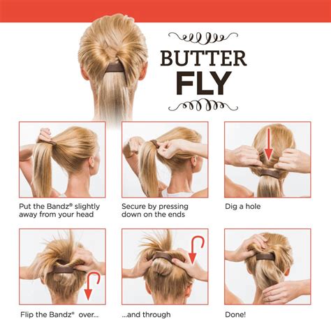 You can squeeze, twirl, and pull your hair all day and it will only add to the cute messy hairstyle you have created. Printable instructions for the Butterfly, made popular in ...