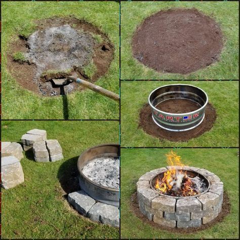 They are fire rings and fire pit ring inserts, at least that's how i categorize them. DIY Stone Paver Fire Pit. $39 metal fire ring from Tractor ...