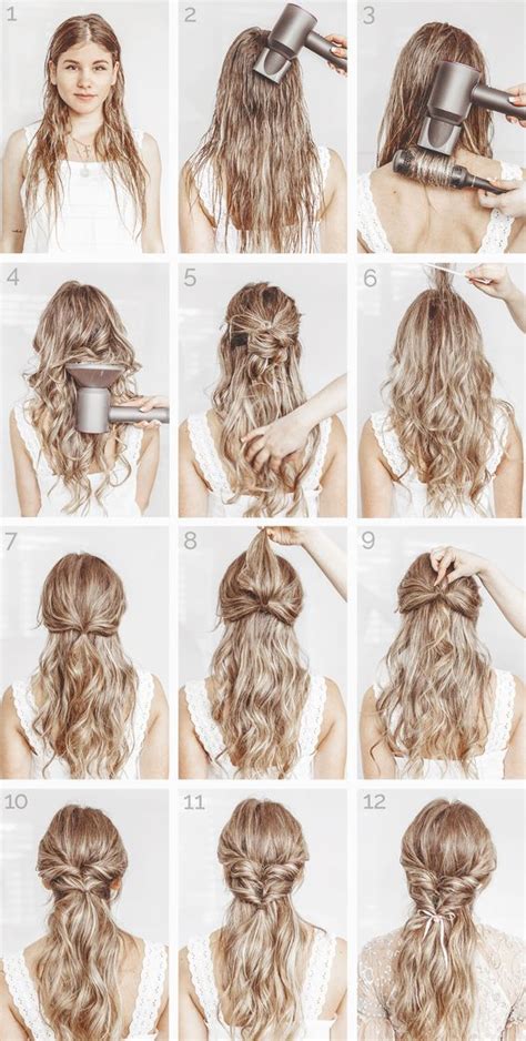 Tease up the front part to create volume at the crown, drag the side sections to the center and fix with bobby pins. 62 Easy Hairstyles Step by Step DIY (With images ...