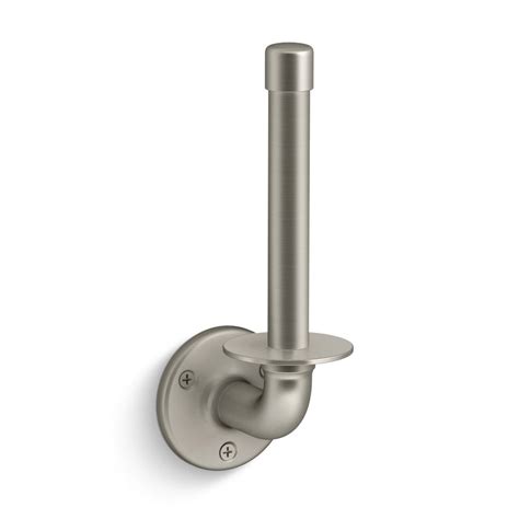 The oak brook single post toilet paper holder in brushed nickel is designed with a modern and clean look. KOHLER Worth Toilet Paper Holder in Brushed Nickel-R24795 ...