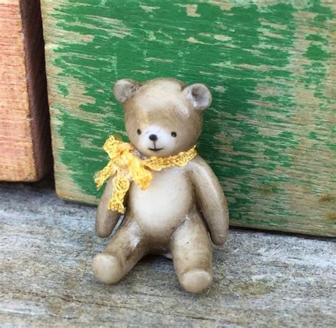 Black bear wood carving sculpture cabin rustic decor. Miniature teddy bear, Ceramic figurine, Porcelain ...