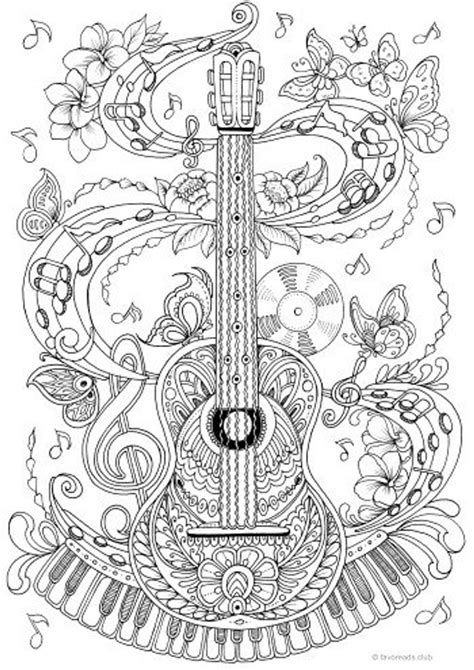 531 x 750 file type: Guitar - Printable Adult Coloring Page from Favoreads ...