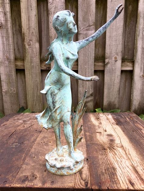 H150cm, or custom as your requirement weight: Vintage Oxidized Bronze Girl Garden Statue (With images ...