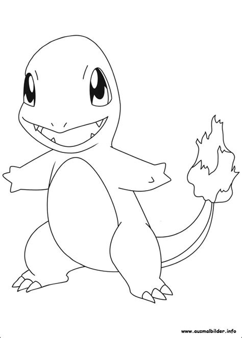 Glumanda ist ein pokémon mit dem typ feuer und existiert seit der ersten spielgeneration. Pokemon Ausmalbild Glumanda - Ausmalbild Glumanda ...