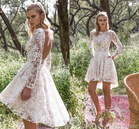 Monica regrets telling a woman about a discount bridal shop when they end up fighting over the same dress. Discount 2017 Lace Short Beach Wedding Dresses Sheer Long ...