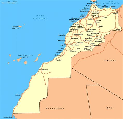 Online map of western sahara google map. Detailed road map of Western Sahara and Morocco | Western ...