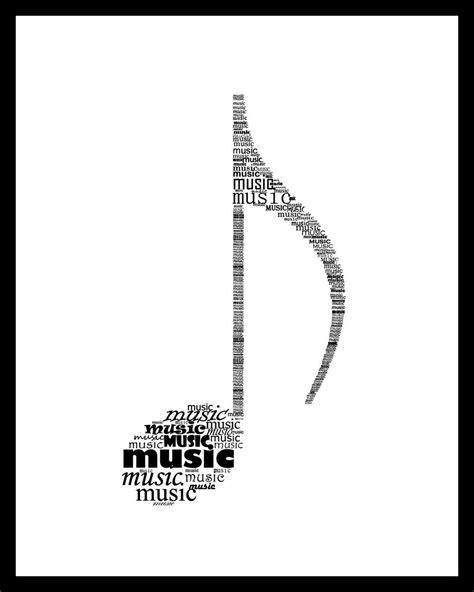 Music note print Typographic print 8x10 Black and white by hedehede | Typographic print, Music ...