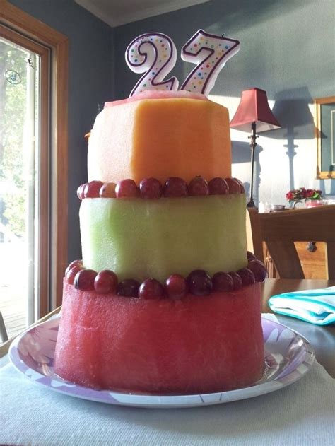 While the tradition of celebrating birthdays with cakes dates back hundreds of years, there's nothing wrong with breaking tradition and celebrating with one of these treats instead. You're forced to celebrate birthdays with cakes made out of fruit. | Fruit birthday cake ...