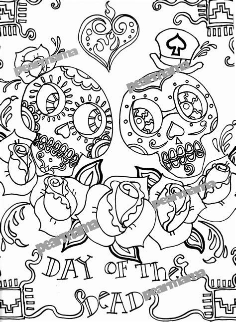 These robots are just too cool! Day Of The Dead Coloring Pages - GetColoringPages.com