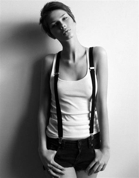 The hairstyle definitely flatters her face. tomboy style | Models | Pinterest | Sexy, Follow me and ...