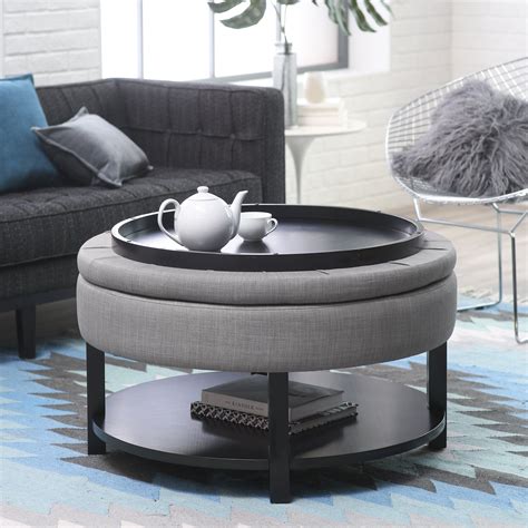 Coffee tables are the kings of functional decor. Amazing Grey Ottoman Coffee Table - Schreibtisch Three of ...