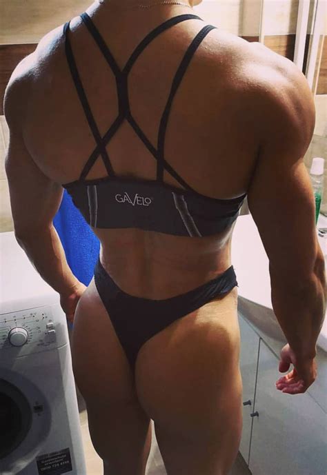 Funny sport, woman with man muscle arms on back. #fitness #muscle #motivation #girlpower #bodybuilding # ...