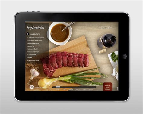 Each recipe has prep and cook time listed, so it's possible to take into account how long the process. GE Cooking iPad App on Behance